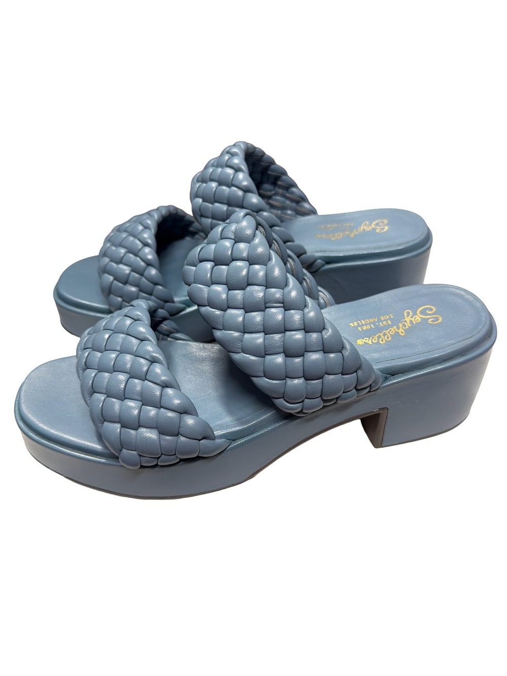 Seychelles Women's Platform Braided Preppy Blue Leather Sandals, Size 8 M, NWT - Picture 8 of 12